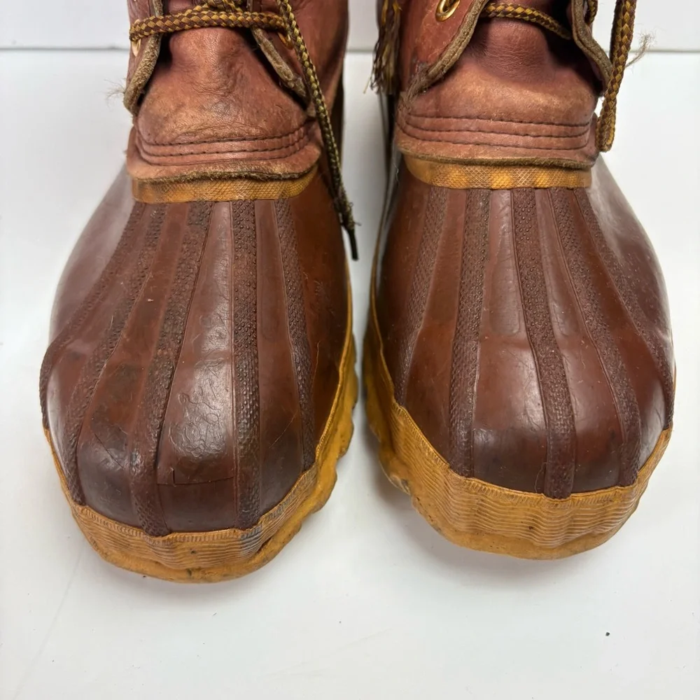 Vintage Arctic Comet Snow Duck Winter Boots Brown Leather Mens size 10